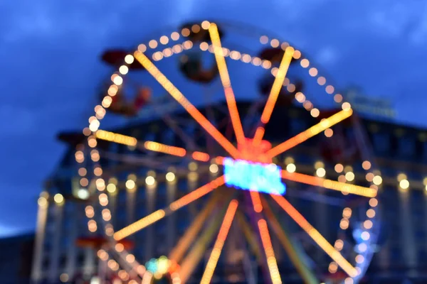 Blurry Image Ferris Wheel Evening — Stock Photo, Image