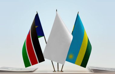 Güney Sudan, Ruanda ve beyaz bayrak evraklarla birlikte