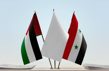 Filistin Suriye ve beyaz bayraklar belgelerle ayakta