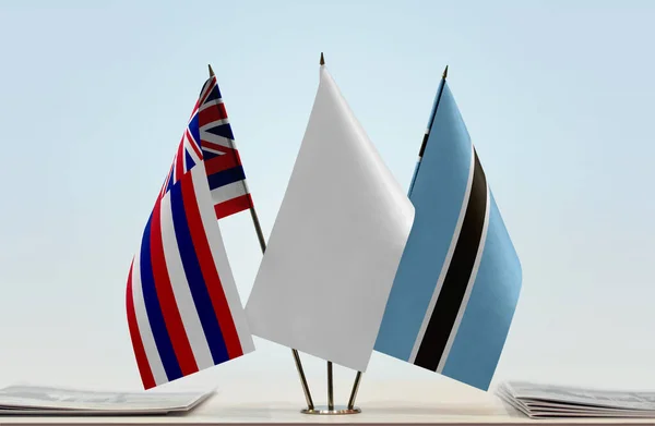 Banderas Botswana Stand Con Papeles — Foto de Stock