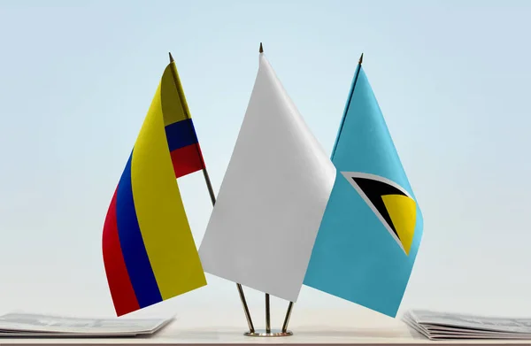 Colombia Antigua White Flags Stand Papers — Stock Photo, Image