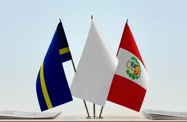 Curazao Banderas Blancas Stand Con Papeles — Foto de Stock