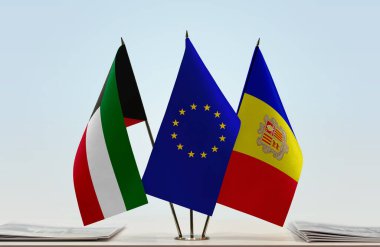 Andorra, Kuveyt ve eu bayrakları hazırda bekliyor.