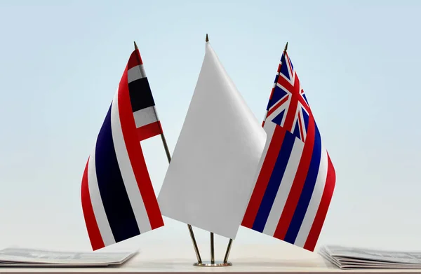 Banderas Tailandia Stand Con Papeles — Foto de Stock
