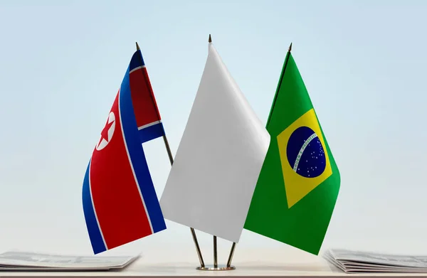 브라질 국기서 — 스톡 사진