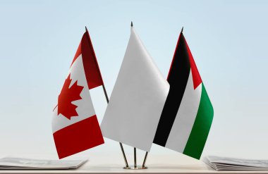 Kanada 'daki Filistin bayrakları kağıtlarla beklemede   