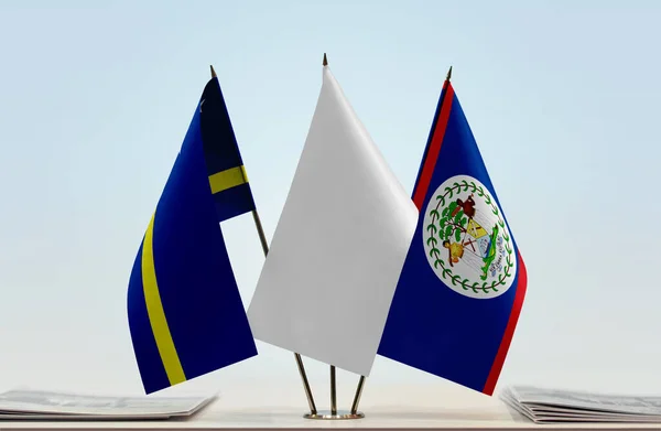 Curazao Banderas Blancas Stand Con Papeles — Foto de Stock