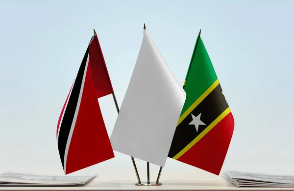 Saint Kitts Flags Stand Papers — Stock Photo, Image