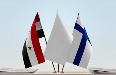 Suriye Finlandiya 'nın bayrağı kağıtlarla beklemede