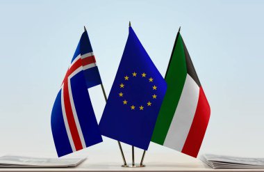 İzlanda Kuveyt ve bayrağı kağıtları hazırladı.