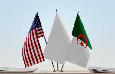 Cezayir, ABD ve beyaz bayraklar belgelerle ayakta  