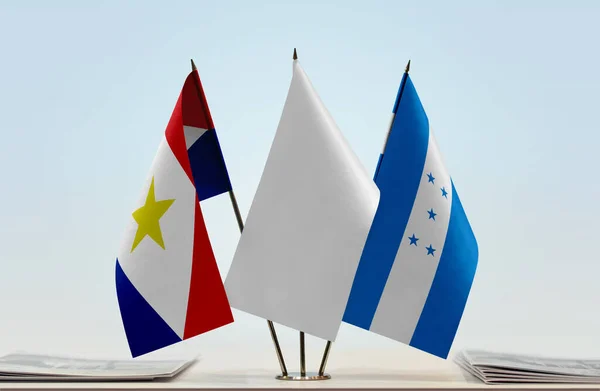 Saba Flags Stand Papers — Stock Photo, Image