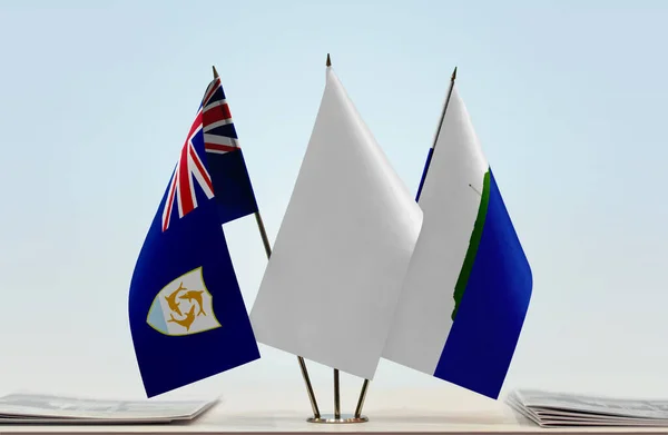 Isla Anguila Navassa Banderas Blancas Stand Con Papeles — Foto de Stock