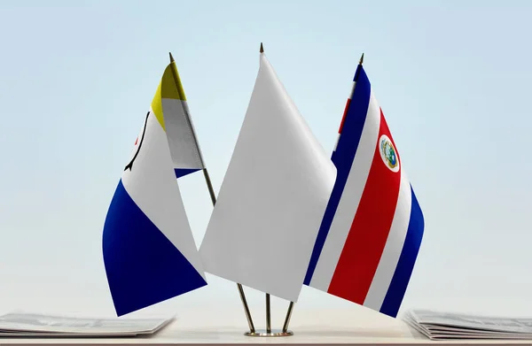 Bonaire Costa Rica Banderas Blancas Stand Con Papeles — Foto de Stock