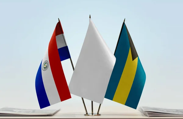 Paraguay Flaggor Monter Med Papper — Stockfoto