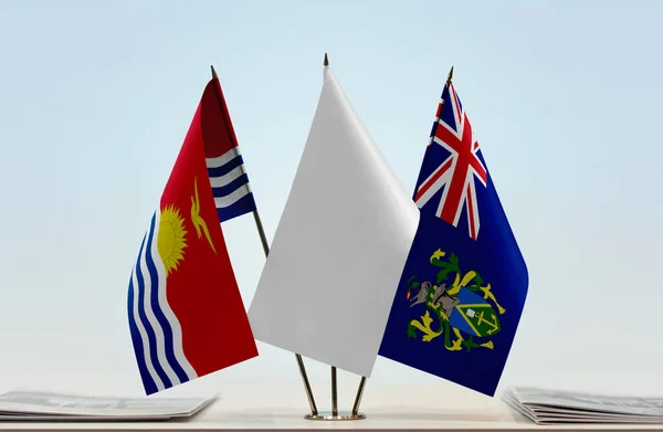基里巴斯 皮特凯恩群岛和白旗 附有文件 — 图库照片