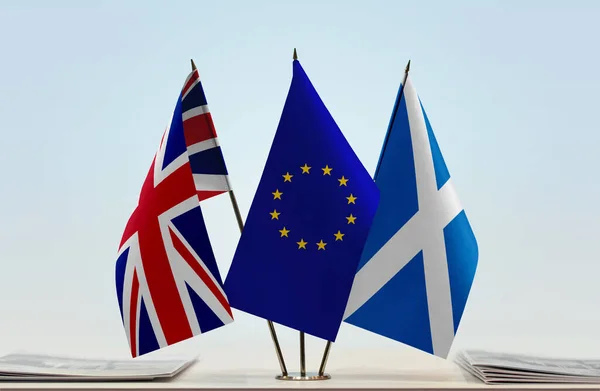 Ηνωμένο Βασίλειο Σκωτία Flag Stand Papers — Φωτογραφία Αρχείου