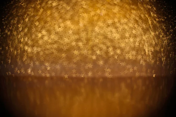 Fundo Natal Dourado Pequenas Estrelas Bokeh Com Espaço Cópia Para — Fotografia de Stock