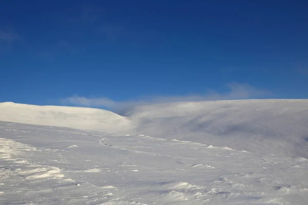 Een Winterlandschap Met Bergketen Kirovsk Oblast Moermansk Bolchoi Voudyavr Rusland — Stockfoto