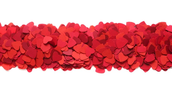 Valentijnsdag Wenskaart Ontwerp Element Frame Van Vele Papieren Harten Geïsoleerd — Stockfoto