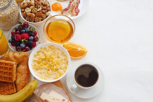 Healthy breakfast background — Stock Photo, Image