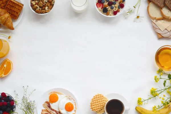 Gezond ontbijt achtergrond — Stockfoto
