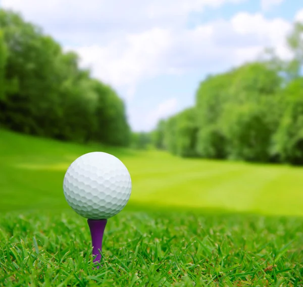 Golf ball op cursus — Stockfoto