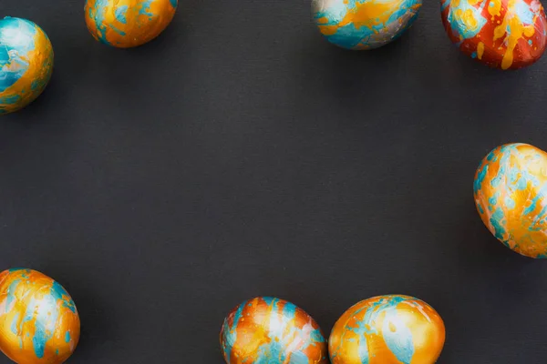 Siyah el yapımı Paskalya yumurtaları — Stok fotoğraf