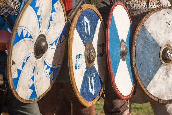 Guerriers slaves dans la bataille de reconstitution — Photo