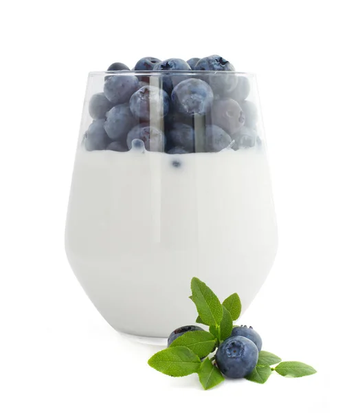 Joghurt és friss áfonya — Stock Fotó
