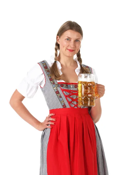 Oktoberfest bira kadınla — Stok fotoğraf