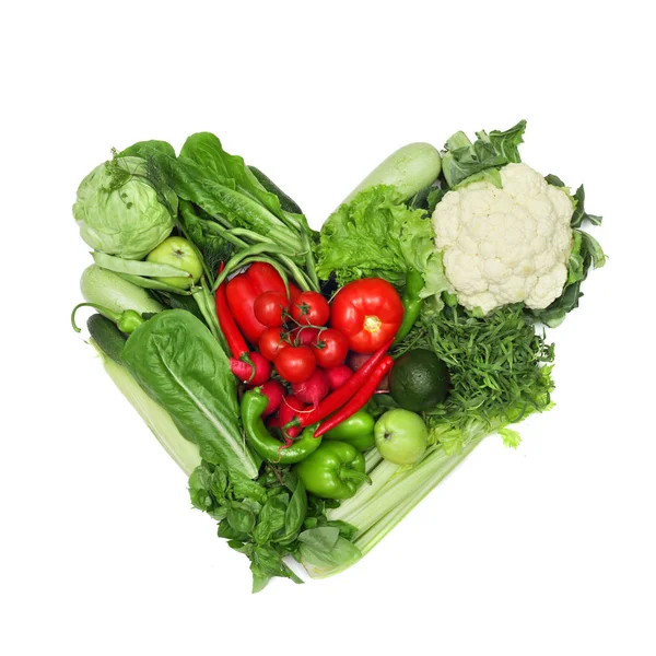 Vegetable heart on white — Stock Photo, Image