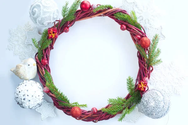 Christmas wreath on white