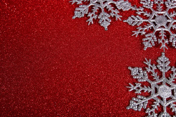 Christmas decor on red — 图库照片