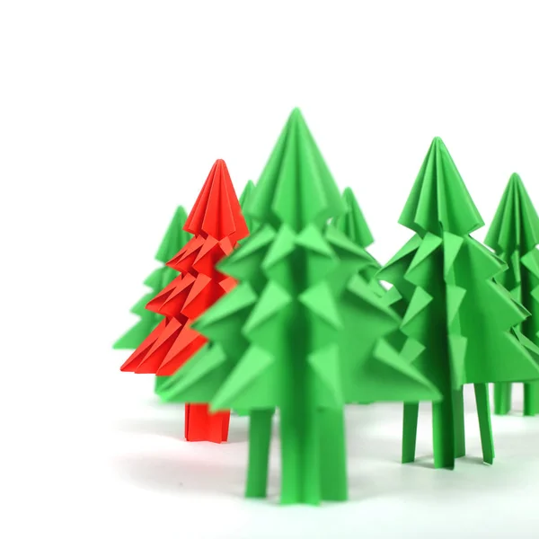 Origami alberi di Natale — Foto Stock