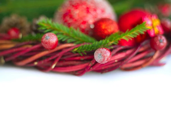 Corona de Navidad en blanco —  Fotos de Stock