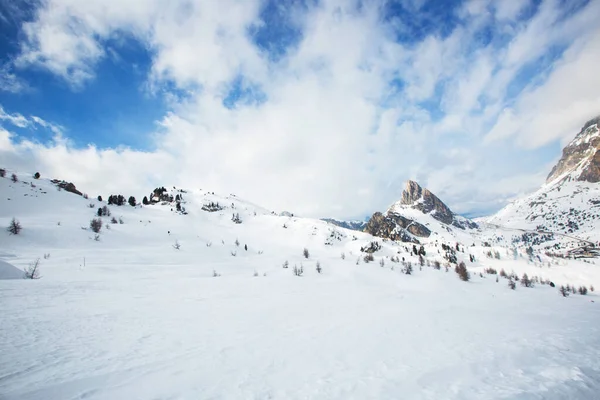 Dolomites Dolomiti Italy Wintertime Beautiful Alps Winter Mountains Ski Slope — Stock Photo, Image