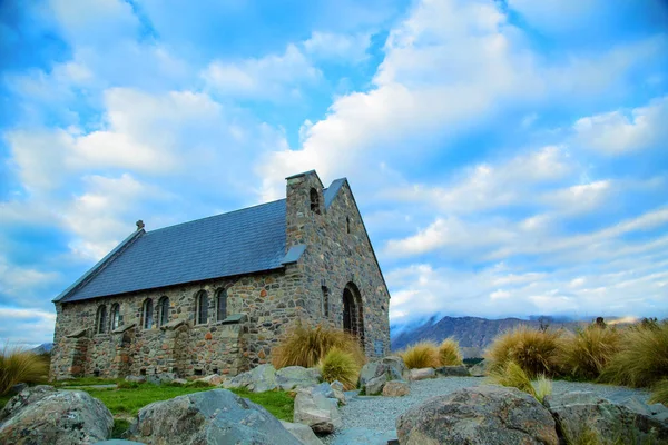 Iglesia Del Buen Pastor Lago Tekapo Isla Sur Nueva Zelanda —  Fotos de Stock