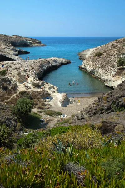 Hermosa Playa Papafragas Milos Mar Egeo — Foto de Stock