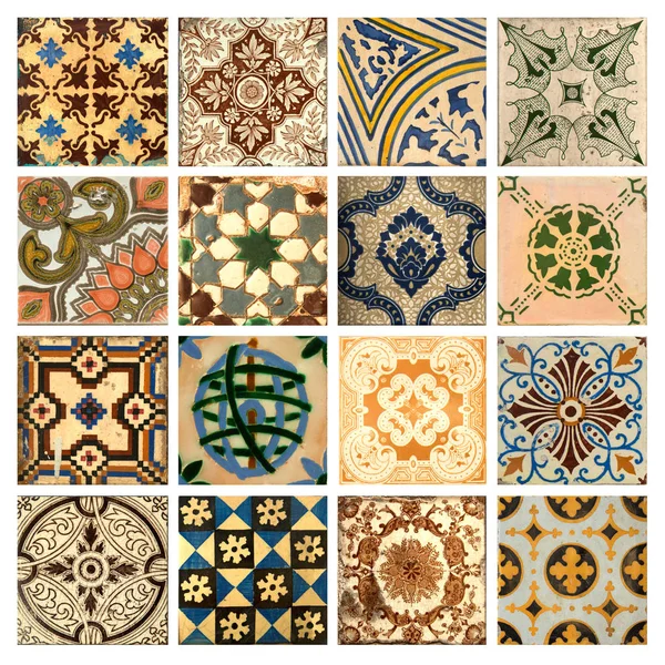 Photograph Traditional Portuguese Tiles Brown Orange Colours — Stock Photo, Image