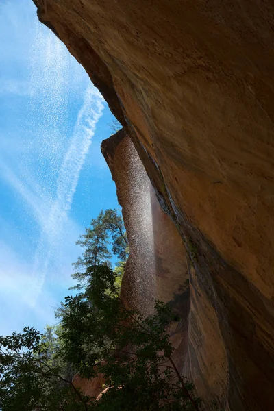 Wasserfälle Den Smaragdgrünen Pools Zion Nationalpark Den Vereinigten Staaten — Stockfoto