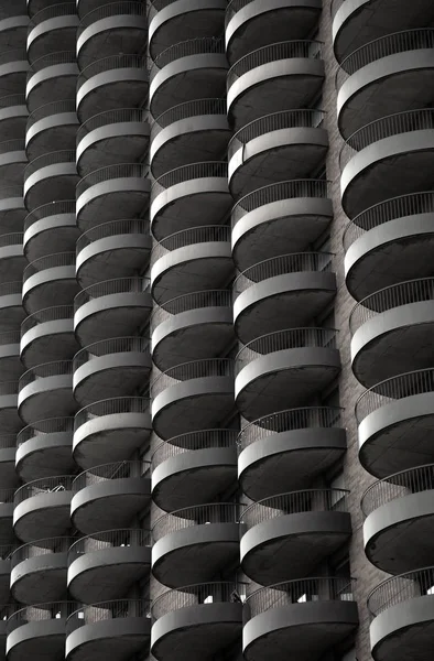 Photograph Repetitive Balcony Detail Black White — Stock Photo, Image