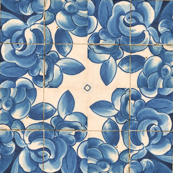 Fotografia Azulejos Tradicionais Portugueses Azul — Fotografia de Stock