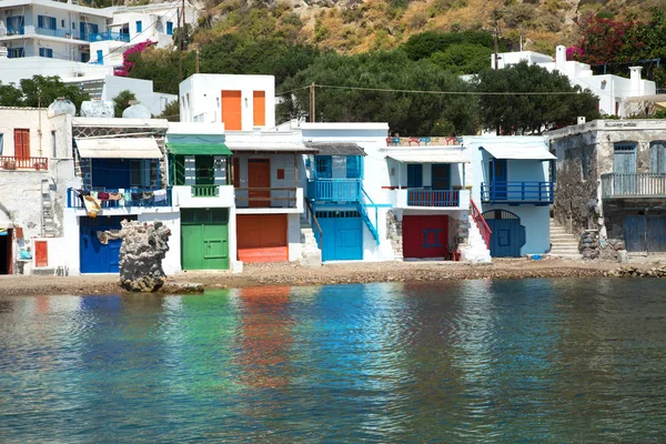 Klima Pueblo Con Sus Coloridas Casas Milos Grecia — Foto de Stock