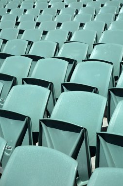 Yeşil arena koltuk önü yakın çekim 