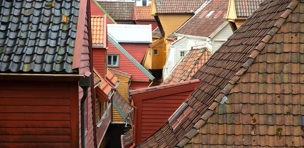 Bryggen Bergen Kuzey Avrupa Eski Liman Kentlerinden Norveç Batı Kıyısında — Stok fotoğraf