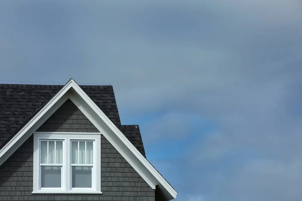 Detail Vom Dach Der Typischen Holzhäuser Der Magdaleneninseln Kanada Mit — Stockfoto