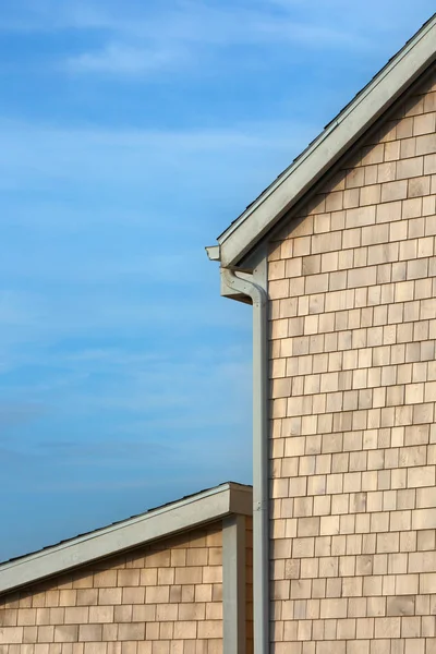 Detail Des Daches Der Typischen Holzhäuser Der Magdaleneninseln Kanada Mit — Stockfoto
