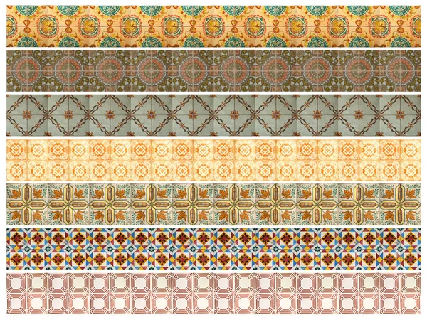 Collection Different Orange Patterns Tiles Background — Stock Photo, Image