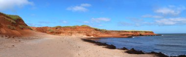Beautiful day at south dune in magdalen island in quebec canada clipart